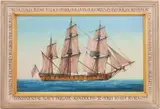 Ship by William Nowland Van Powell, oil on canvas, sold Jan 2022