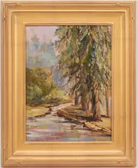 Southern Landscape by William Posey Silva, oil on board, sold Jan 2022