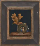 October Leaf by Werner Wildner, oil on panel, sold Jan 2022
