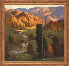Sundown on the Hollo by Rudolph Ingerle, oil on canvas, sold Jan 2022