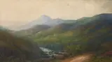 Smoky Mountain Landscape by Large Charles Krutch, watercolor on paper, sold Jan 2022