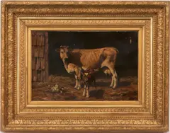 A Cow Calf by John Martin Tracy, oil on canvas, sold Jan 2022