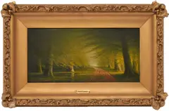 Forest Landscape by Harvey Joiner, oil on board, sold Jan 2022