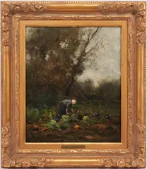 Woman in a Garden by Willem George Frederick Jansen, oil on canvas, sold Jan 2022