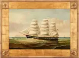 Marine , Clipper Ship by D. Tayler, oil on canvas, sold Jul 2021