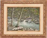 Mountain Stream by James Vance Miller, oil on board, sold Jul 2021