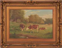Cattle by Matilda Lotz, oil on canvas, sold Jul 2021
