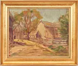 Symons Landscape with Barn by George Gardner Symons, oil on board, offered Jul 2021