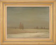 Winter Landscape by Leon Dabo, oil on canvas, sold Jul 2021