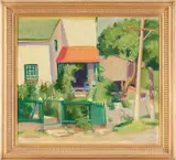 Landscape with House by Ida Lauretta Geyler Tollenger, oil on canvas, sold Jan 2021