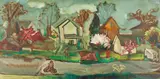 Alley in the Springtime by Sterling Strauser, oil on board, sold Jan 2021