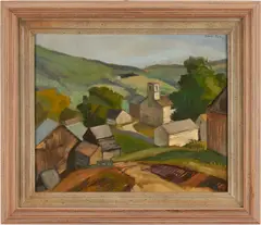 Maine Landscape by Sam Thal, oil on board, sold Jan 2021