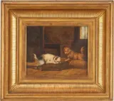 Dogs by James Northcote, oil on canvas, sold Jan 2021