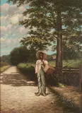 Hoe in Hand by Edwin Maximilian Gardner, oil on canvas, sold Jan 2021