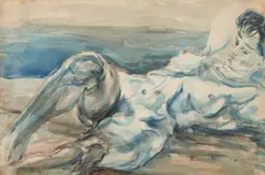 A Nude Woman by Joseph Delaney, watercolor, sold Jan 2021