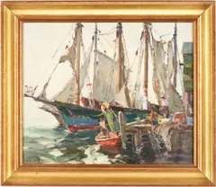 Loading by C. Curry Bohm, oil on canvas, sold Jan 2021
