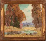 Autumn Landscape by Carl Rudolph Krafft, oil on canvas, sold Jan 2021