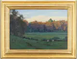 Autumn Pasture, Near Asbury, New Jersey by Brad Aldridge, oil on board, sold Jul 2020