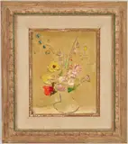 Floral Still Life by Sterling Strauser, oil on board, sold Jul 2020