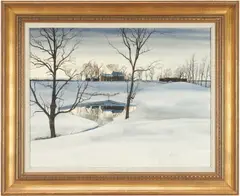 Winter Landscape by John Chumley, watercolor, sold Jul 2020