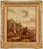 The Hawkins Party by Pieter Wouverman or Wouwerman, oil on board, sold Jul 2020