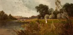 River Landscape by Henry Cheadle, oil on canvas, sold Jan 2020