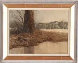 Landscape by Butler Brown, oil on board, sold Jan 2020