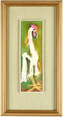 Rooster by Sterling Strauser, oil on board, sold Jan 2020
