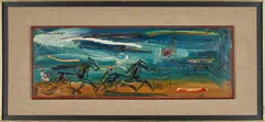 Trotter Race by Sterling Boyd Strauser, oil on board, sold Jan 2020