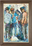 Four Workers by Cecil Kenneth Baker, oil on panel, sold Jan 2020