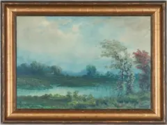 KY Landscape by Robert Burns Wilson, watercolor on paper, sold Jan 2020