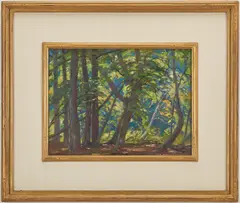 Landscape by Olin Herman Travis, oil on board, sold Jan 2020