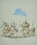 Looking at Blue by Werner Wildner, watercolor, sold Jan 2020