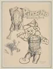 Pinocchio Coloring Book by Werner Wildner, pencil, sold Jan 2020