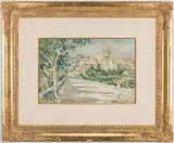 Viviers (Ardeche) by Louis Labro Font, oil on board, sold Jan 2020