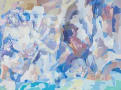 Fountain of the Four Rivers-The Ganges by George Cress, oil on paper, sold Jan 2020