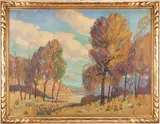 Autumn Breezes by Carl Rudolph Krafft, oil on canvas, sold Jan 2020