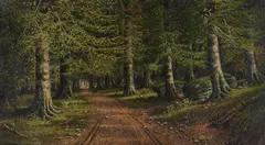 Forest Road Landscape by William McKendree Snyder, oil on canvas, sold Jan 2020