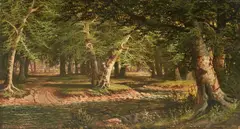 Forest Stream Landscape by William McKendree Snyder, oil on board, sold Jan 2020