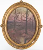 Cardstock Landscape by Lloyd Branson, oil, sold Jan 2020