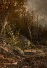 Wooded Interior by William Louis Sonntag, oil on canvas, sold Jan 2020