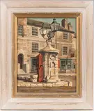 Farington England Town Pump by William Nowland Van Powell, oil on canvas, sold Oct 2019