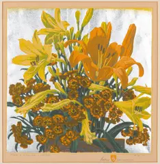 From Hillside Gardens by Gustave Baumann, 1941, color woodcut, sold Oct 2019