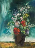 Floral Still Life by William Clochard, oil on canvas, sold Oct 2018