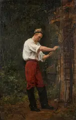 The French Ostler by Étienne-Prosper Berne-Bellecour, oil on panel, sold Jul 2019