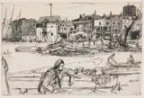 Black Lion Wharf by James Abbott McNeill Whistler, 1859, etching, sold Jul 2019