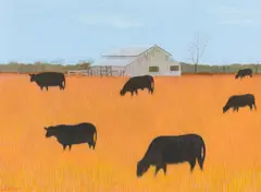 Black Angus by Carroll Cloar, acrylic on board, sold Jul 2019