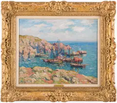Landscape by Henry Moret, oil on canvas, sold Jul 2019