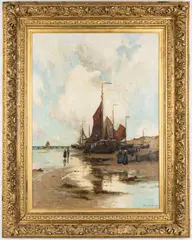 Coastal Landscape by John Noble Barlow, oil on canvas, sold Jul 2019