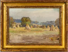 Haystacks, Fenimore Road by Anna Richards Brewster, oil on canvas, sold Jan 2019